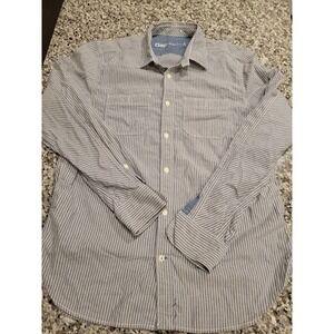 Gap 1969 Blue White Stripe‎ Button Down Shirt Men's Large